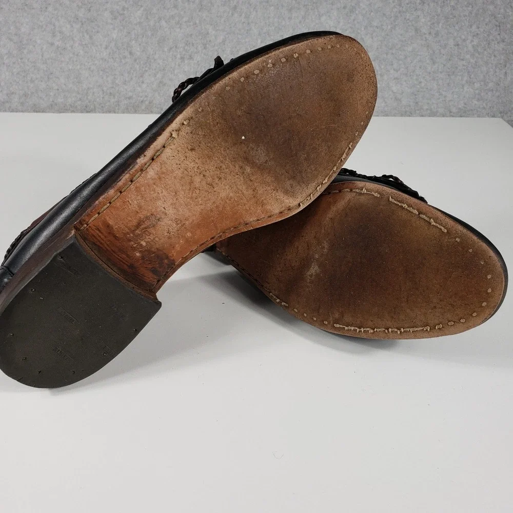 Allen Edmonds Mens‎ Loafers 7 D Black Leather Tassel Dress Shoes Business Casual